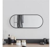 vidaXL Miroir Mural Miroir de Maquillage Coiffeuse Cosmétique Décoration de Salle de Bain Toilette Salon Intérieur Noir 50x20 cm Ovale 348203 G