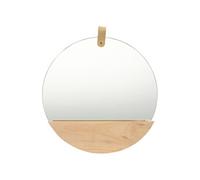 vidaXL Miroir Mural Miroir de Salle de Bain Miroir de Couloir Entrée Salon Salle de Séjour Maison Intérieur 35 cm Bois de Pin Massif