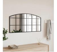 vidaXL Miroir mural Arche Fer – Film anti-éclatement, suspendu – Noir