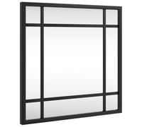 vidaXL Miroir Mural, Décoration de Chambre avec Film Anti Éclatement au Dos, Miroir Suspendu Couloir Salle de Bain, Noir Carré Fer