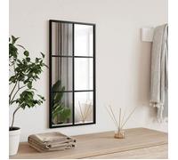 vidaXL Miroir Mural, Décoration de Chambre avec Film Anti Éclatement au Dos, Miroir Suspendu Couloir Salle de Bain, Noir Rectangulaire Fer