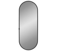 vidaXL Miroir de maquillage mural ovale 40x15 cm Noir