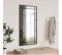 vidaXL Miroir mural rectangulaire 40x80 cm en fer – Noir – film anti-éclatement au dos