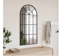 vidaXL Miroir mural suspendu Arche 50x100 cm – Film anti-éclatement, cadre en fer noir