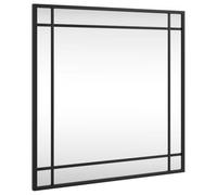 vidaXL Miroir mural carré 50x50 cm en fer – Film anti-éclatement – Noir