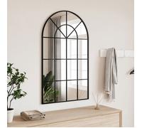 vidaXL Miroir mural Arche en fer 60x100 cm – film anti-éclatement – Noir