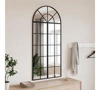 vidaXL Miroir mural arche en fer noir 60 x 130 cm