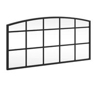 vidaXL Miroir Mural, Décoration de Chambre avec Film Anti Éclatement au Dos, Miroir Suspendu Couloir Salle de Bain, Noir Arche Fer