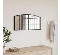 vidaXL Miroir Mural, Décoration de Chambre avec Film Anti Éclatement au Dos, Miroir Suspendu Couloir Salle de Bain, Noir Arche Fer