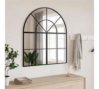 vidaXL Miroir mural Arche 80x40 cm Noir - cadre en fer, film anti-éclatement, suspendu