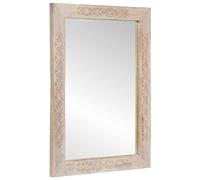 vidaXL miroir mural Rectangulaire Blanc Blanchi 70 x 50 cm