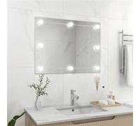 vidaXL Miroir mural rectangulaire sans cadre avec lampes LED 80 x 60 cm