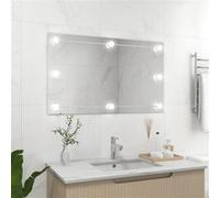 vidaXL Miroir mural sans cadre avec lampes LED Rectangulaire Verre
