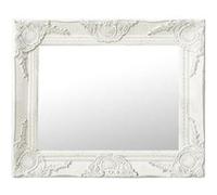 vidaXL Miroir mural Style Baroque rectangulaire suspendu décoratif 50x40 cm Blanc