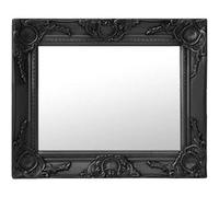 vidaXL Miroir Mural Style Baroque Miroir Suspendu Décoratif Garde-Robe Dressing Rectangulaire Chambre à Coucher Maison Intérieur 50x40 cm Noir
