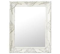 vidaXL Miroir mural style baroque – suspendu décoratif rectangulaire 50x60 cm Blanc