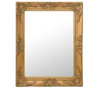 vidaXL Miroir Mural Style Baroque Miroir Suspendu Décoratif Garde-Robe Dressing Rectangulaire Chambre à Coucher Maison Intérieur 50x60 cm Doré