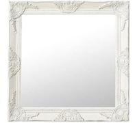 vidaXL Miroir Mural Style Baroque 60x60 cm Blanc | Donne une ambiance vieillie pour un attrait vintage, des embouts décoratifs qui ajoutent une touche de classe,