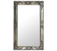 vidaXL Miroir Mural Style Baroque Miroir Suspendu Décoratif Garde-Robe Dressing Rectangulaire Chambre à Coucher Maison Intérieur 50x80 cm Argenté