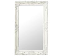 vidaXL Miroir Mural Style Baroque Miroir Suspendu Décoratif Garde-Robe Dressing Rectangulaire Chambre à Coucher Maison Intérieur 50x80 cm Blanc