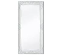vidaXL Miroir Mural Style Baroque Miroir Suspendu Décoratif Miroir de Garde-Robe Dressing Chambre Maison Intérieur 100x50 cm Blanc
