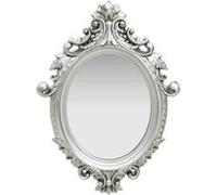 vidaXL Miroir Mural Style Château Miroir Suspendu Décoratif Miroir de Garde-Robe Dressing Ovale Chambre à Coucher Maison Intérieur 56x76 cm Argenté