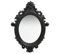 vidaXL Miroir Mural Style Château Miroir Suspendu Décoratif Miroir de Garde-Robe Dressing Ovale Chambre à Coucher Maison Intérieur 56x76 cm Noir