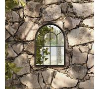 vidaXL Miroir de jardin Noir 60x45 cm Fer pour utilisation extérieure