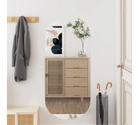 vidaXL Miroir Mural, Miroir de Maquillage Suspendu, Miroir de Courtoisie, Décoration Chambre à Coucher Salon Salle de Bain, Moderne, 40x90 cm Verre Ovale