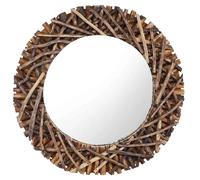 vidaXL Miroir rond 60 cm - Teck