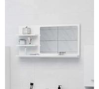 Miroir de salle de bain blanc 90x10,5x45 cm bois d'ingénierie Blanc G