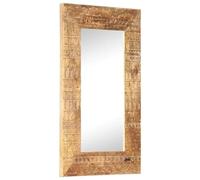 vidaXL Miroir sculpté à la Main 80x50x2,5 cm Bois de manguier Solide
