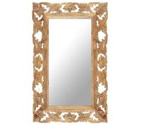 Miroir sculpté à la main Marron 80x50cm Bois de manguier massif