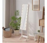 vidaXL Miroir sur pied LED Blanc