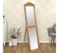 vidaXL Miroir sur pied Doré 45x180 cm, miroir, miroir de courtoisie, miroir cosmétique, miroir de maquillage, miroir de décoration, miroir d'entrée 351525 G
