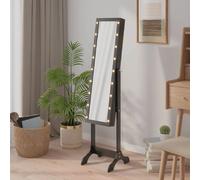 VIDAXL Miroir sur pied LED - Noir
