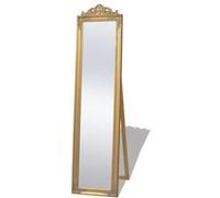 vidaXL Miroir sur pied – style baroque – maison de campagne antique – 160 x 40 cm – Doré