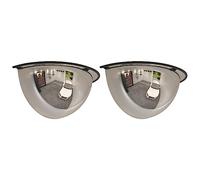 vidaXL Miroirs de Circulation en Demi-dôme 2 pcs Ø40 cm Acrylique, rétroviseur, Miroir de Circulation Convexe, sécurité routière
