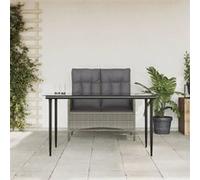vidaXL Mobilier à dîner de jardin et coussins 2 pcs gris rotin 3203501 Gris G