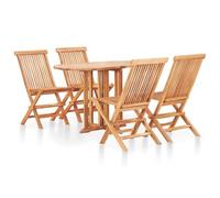 Vidaxl Mobilier À Dîner D'extérieur Pliable 5 Pcs Bois Solide De Teck