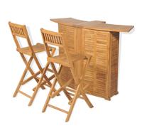 Salon de jardin vidaxl bois 2 personnes 3 pieces Marron G