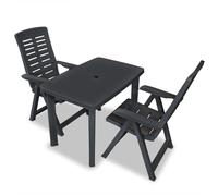vidaXL Mobilier de Bistro 3 pcs Salon de Jardin Table et Chaises de Salle à Manger Mobilier de Terrasse Patio Extérieur 275083