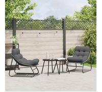 vidaXL Mobilier de jardin 2 pièces avec coussins Noir 60,5 x 81 x 71 cm