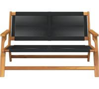 vidaXL Banc de jardin relax, noir, en bois d'acacia massif