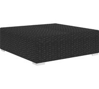 vidaXL Modular-Fußhocker 1 Stk. + Auflagen Poly Rattan Schwarz