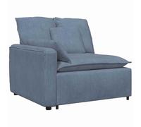 vidaXL Module d'extrémité d'accoudoir de canapé modulaire avec Coussins Bleus 100 cm