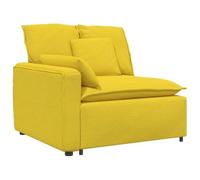 vidaXL Module d'extrémité d'accoudoir de canapé modulaire avec Coussins Jaune Clair 100 cm