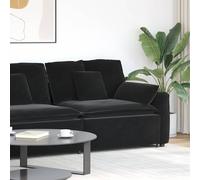 vidaXL Module d'extrémité d'accoudoir de canapé modulaire avec coussins noirs 100 cm
