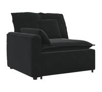 vidaXL Module d'extrémité d'accoudoir de canapé modulaire avec Coussins Noirs 100 cm