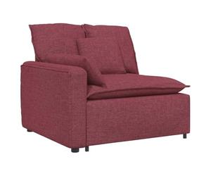 vidaXL Module d'extrémité d'accoudoir de canapé modulaire avec Coussins Rouge Bordeaux 100 cm